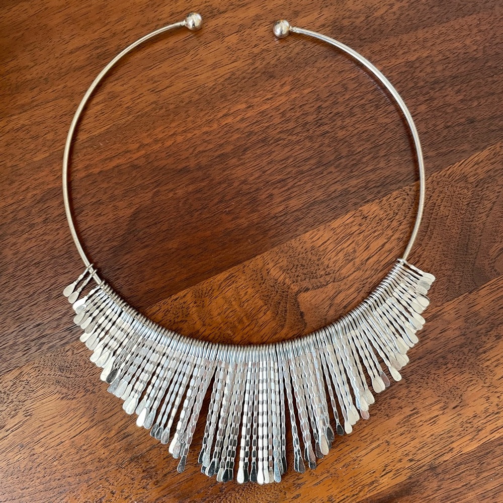 Silver Metal Chocker Necklace